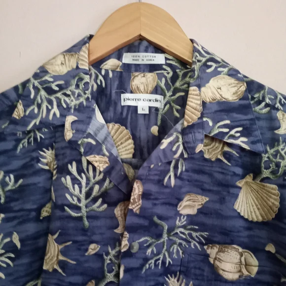 Vintage 90's Y2K Pierre Cardin Men's Cotton Hawaiian Shirt - Picture 5 of 8